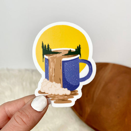 Coffee Waterfall Nature Sticker