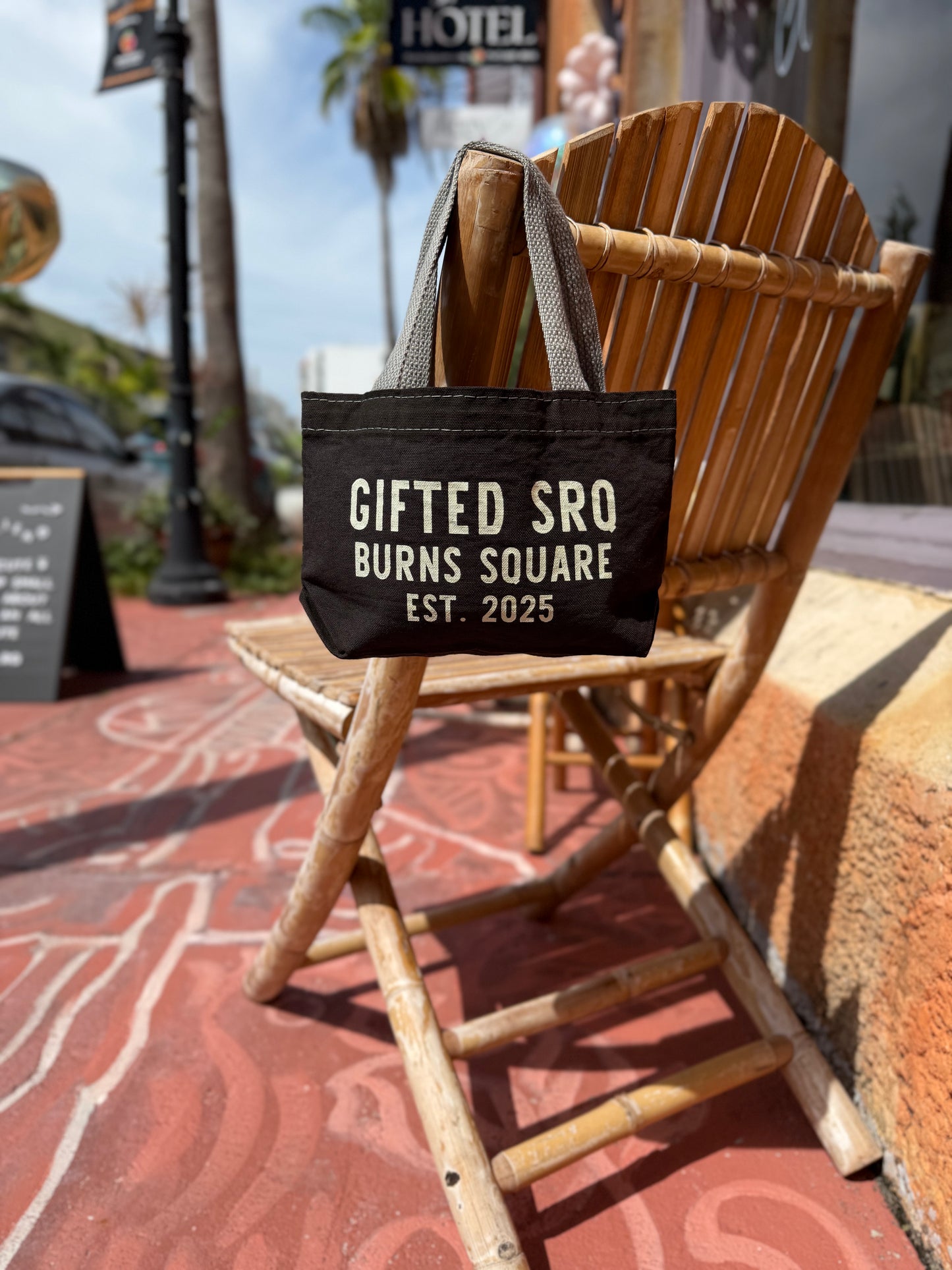 Gifted SRQ Screen Printed x Dyed Canvas Tote Bags: Black / XS