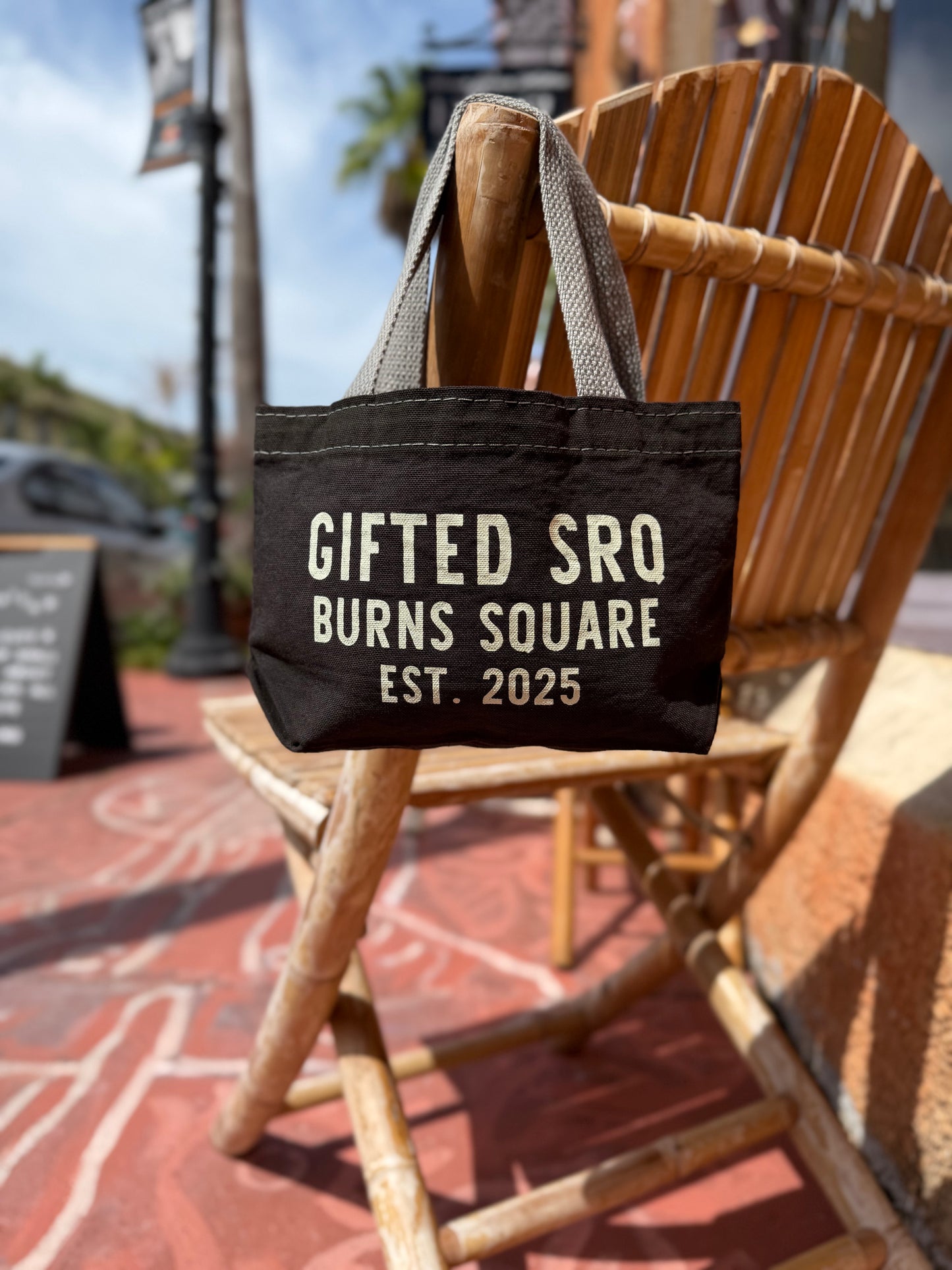 Gifted SRQ Screen Printed x Dyed Canvas Tote Bags: Black / XS