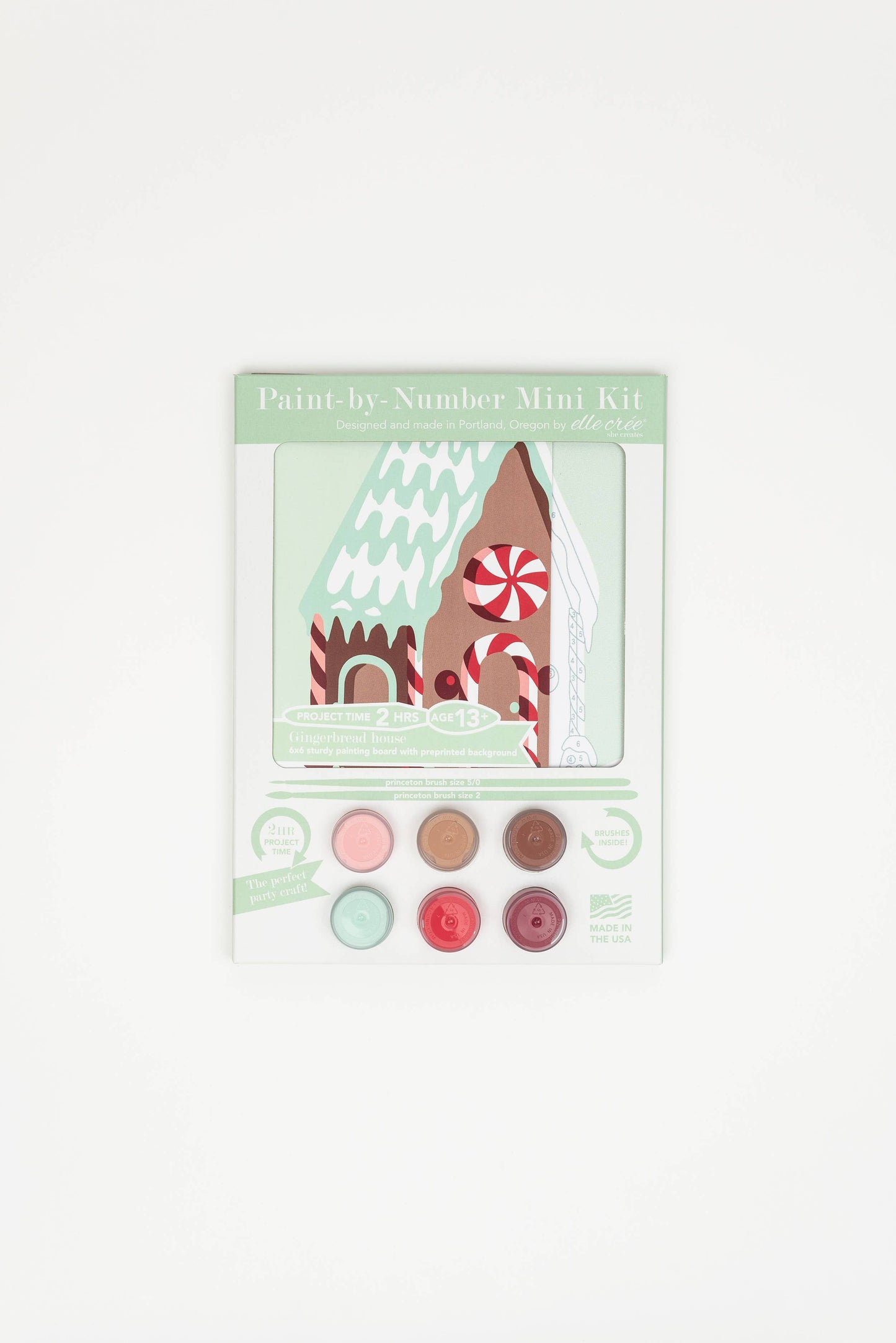 Elle Crée (She Creates) - Gingerbread House MINI Paint-by-Number Kit