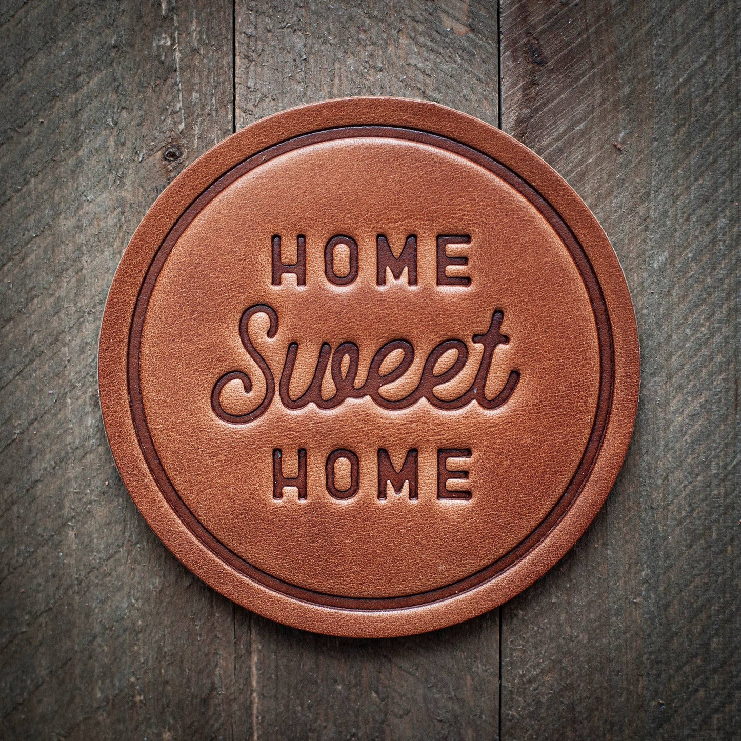 Sugarhouse Leather - Home Sweet Home Leather Coaster