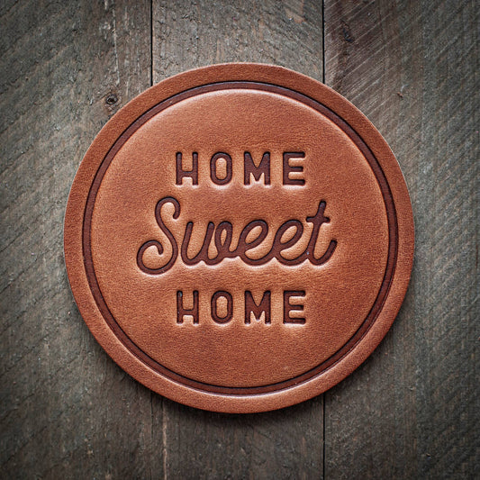 Sugarhouse Leather - Home Sweet Home Leather Coaster