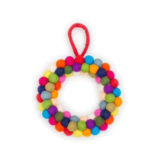 Friendsheep - Boho Multicolor Holiday Wreath: 8"