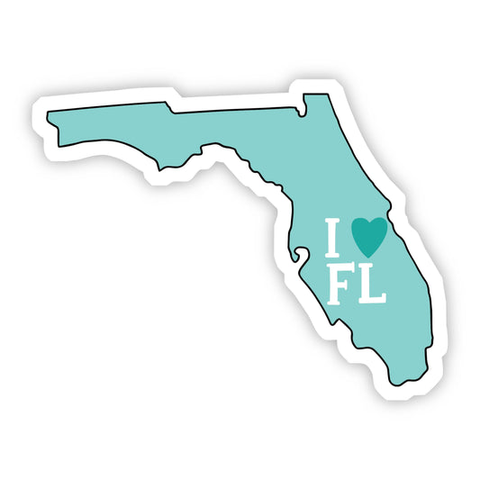I Love Florida Teal Sticker