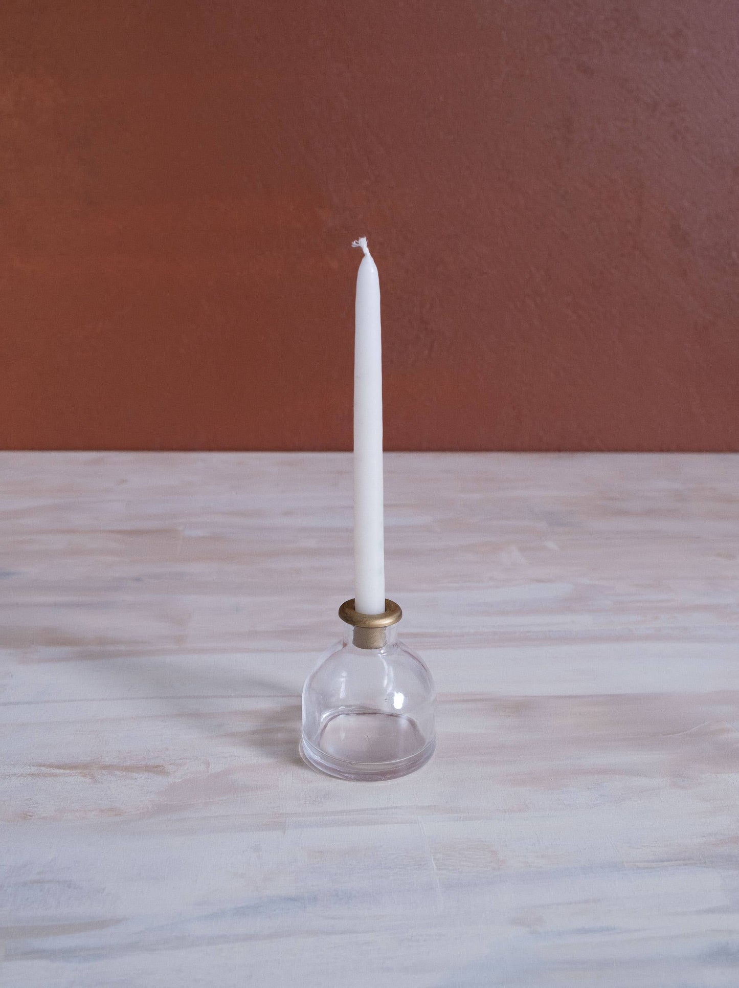 Skinny Taper Glass Candle Holder - Small