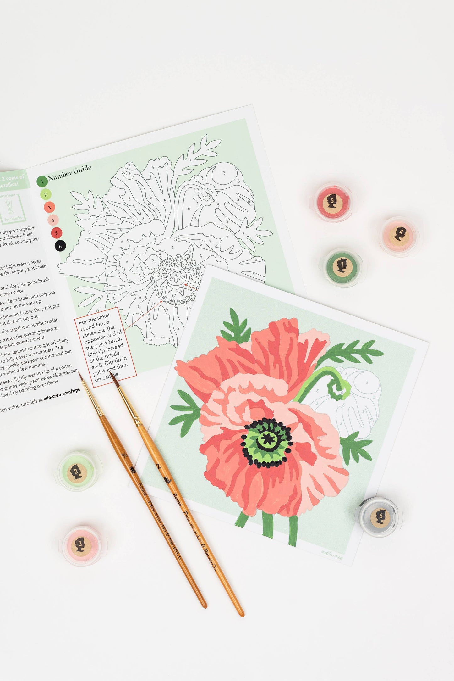 Elle Crée (She Creates) - Poppies MINI Paint-by-Number Kit