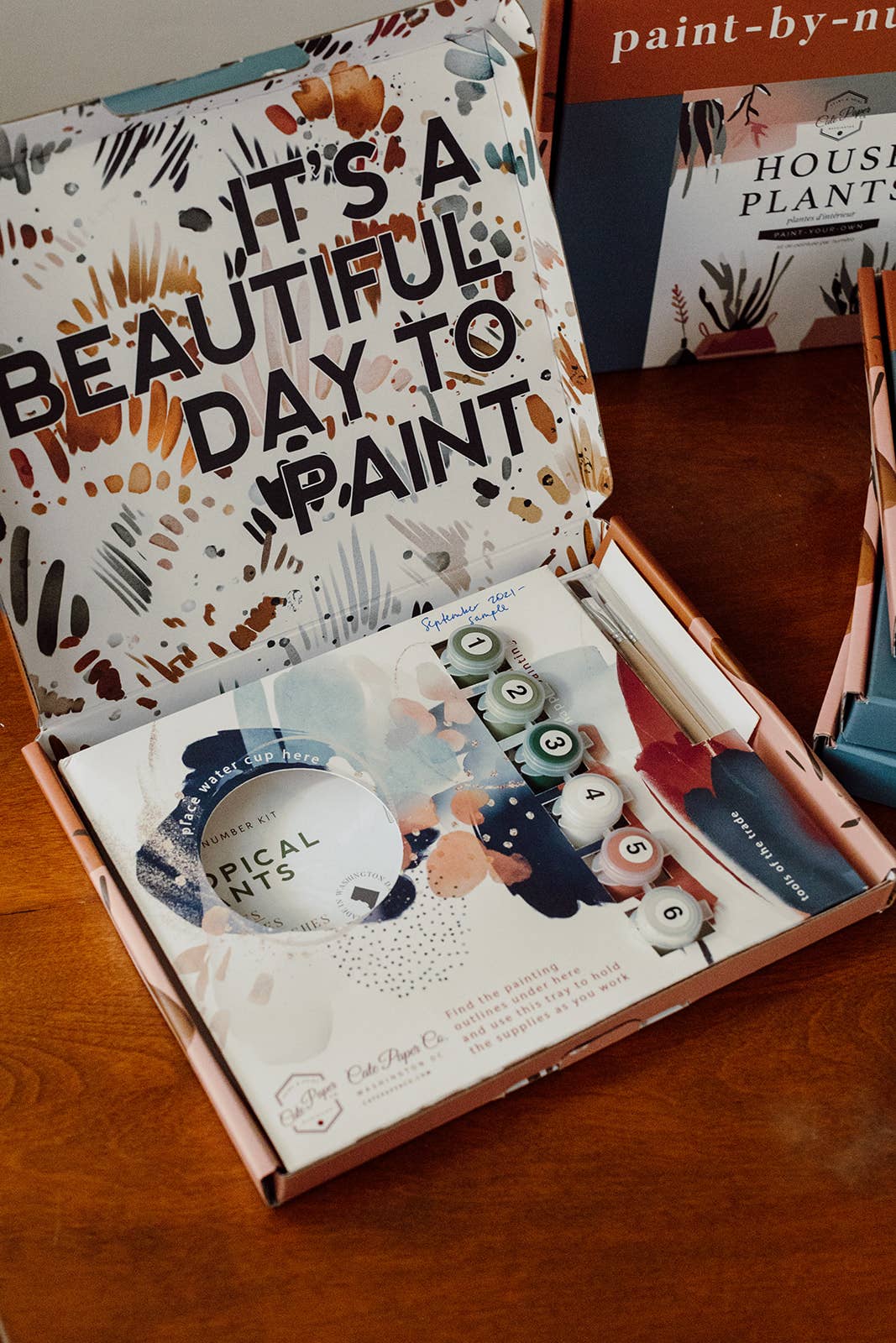 Cate Paper Co. - Tropical Plants Paint-By-Numbers kit