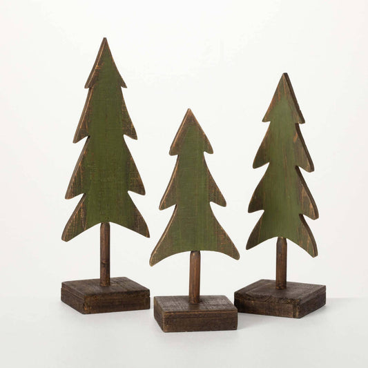 Wood Tabletop Evergreen Tree - Large