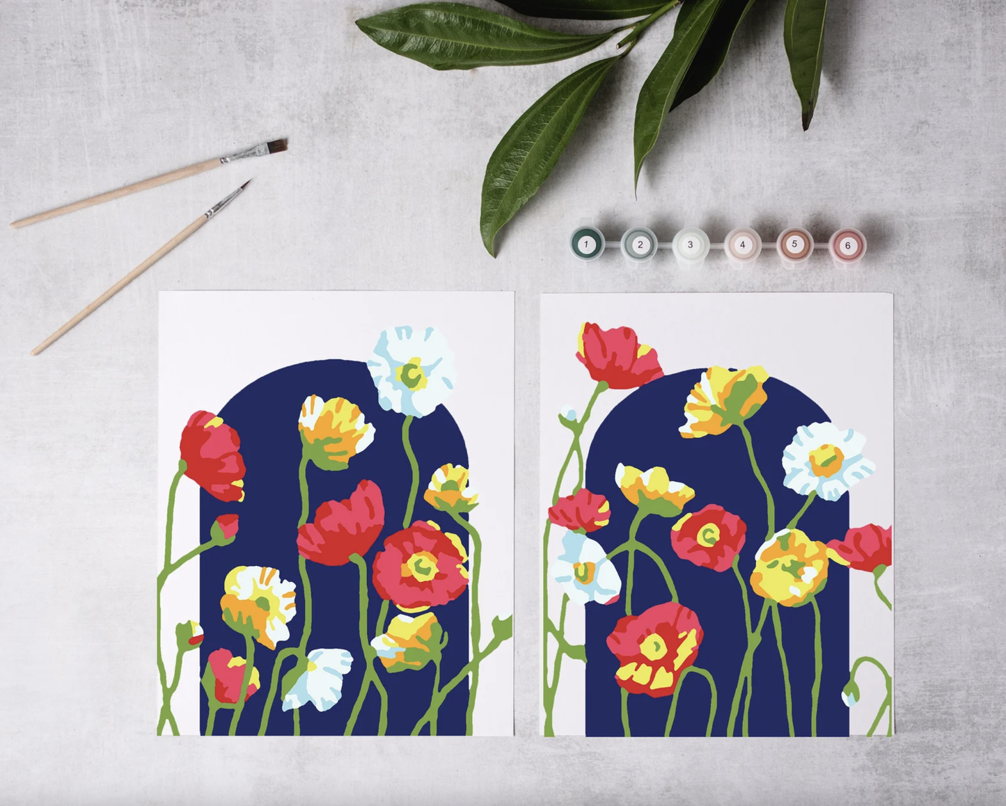 Cate Paper Co. - Field of Poppies Paint-By-Numbers kit