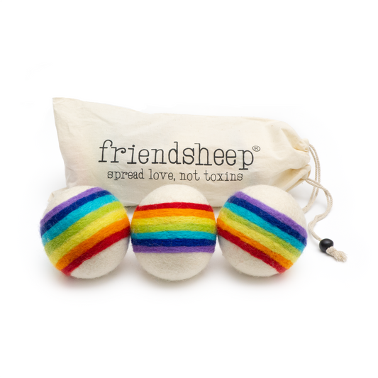 Friendsheep - Classic Rainbow Eco Wool Dryer Ball - Set of 3: With Bag